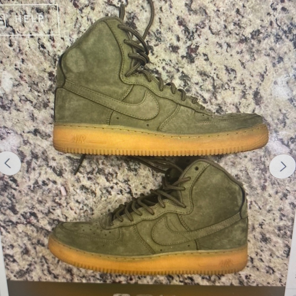 Boys AF 1 mid army green shoes